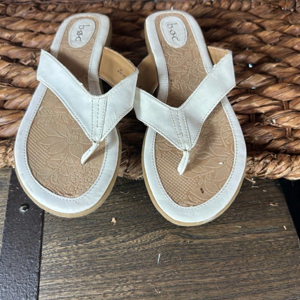 boc Sz 11 Women's White Slip On Thong Sandals - Picture 4 of 6